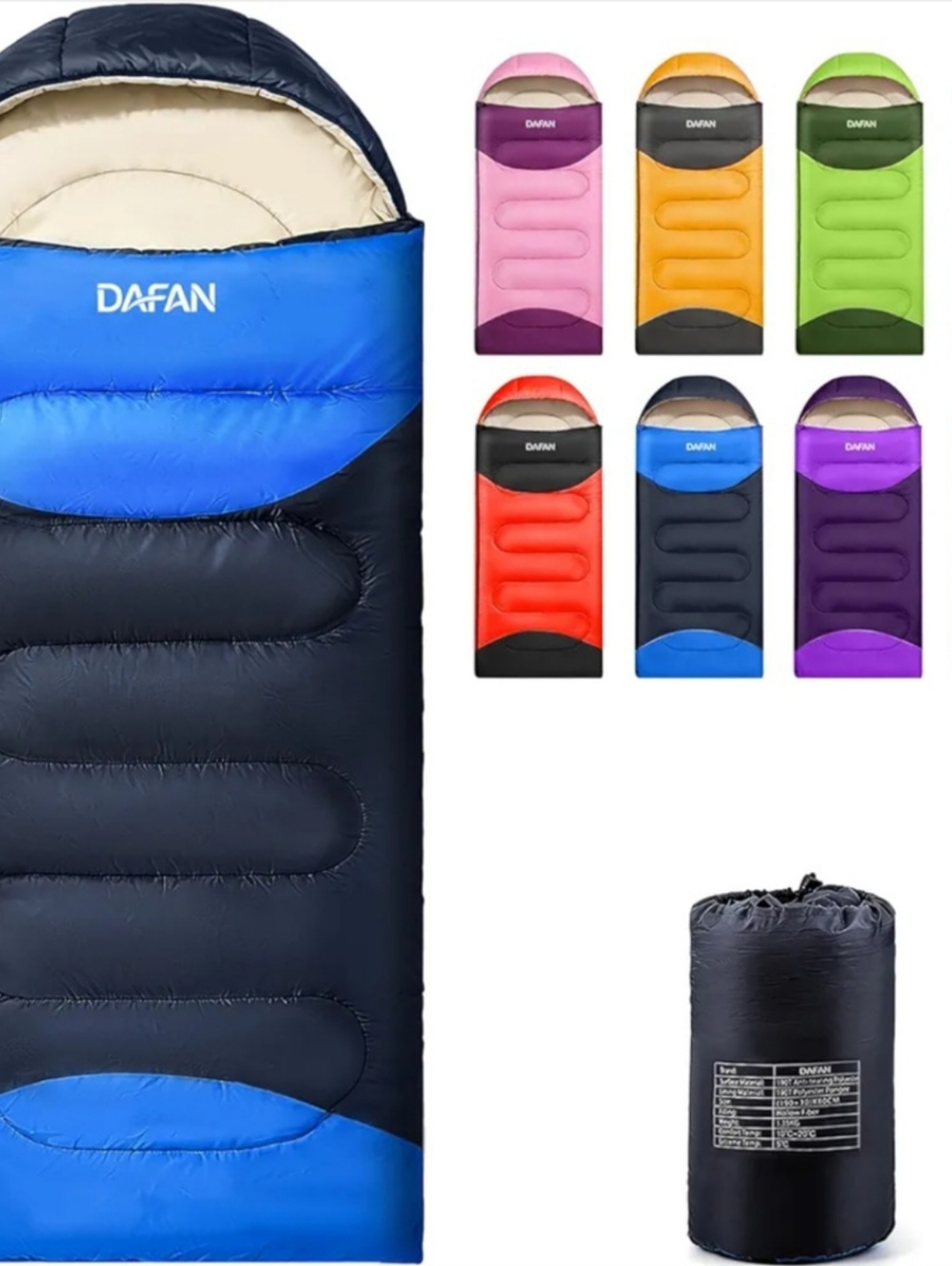 Blue Sleeping Bag for Indoor Outdoor Camping Hiking Backpacking - NWT